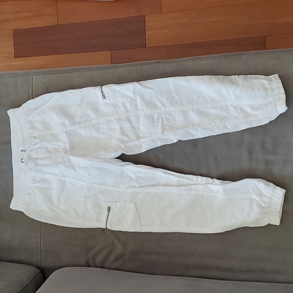 Athleta Pants - Athleta White Linen Cargo Joggers sz 2
